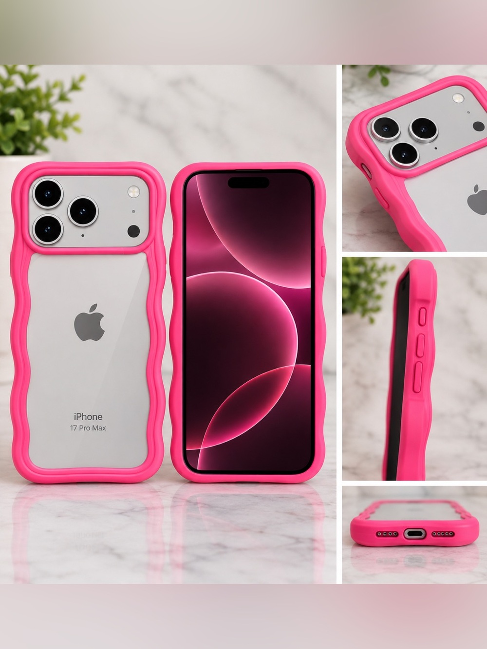 kate spade IPhone 17Pro Max Pink Wavy-Edge MagSafe iPhone Case
